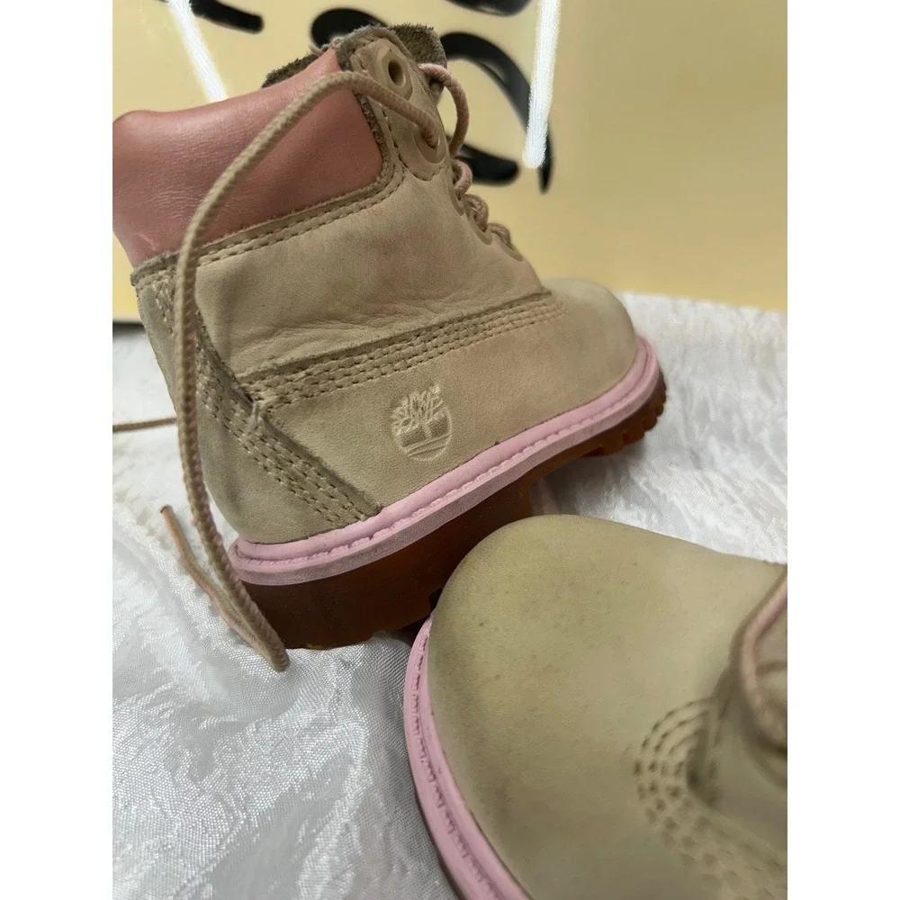 Timberland Toddler 6 Inch Premium Waterproof Boots Tan Pink A0330 Size 5T